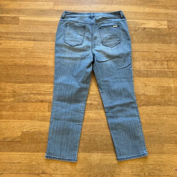 Chico's So Slimming Girlfriend Crop medium wash striped jeans size 1 (8)
 b17 - Picture 7 of 7